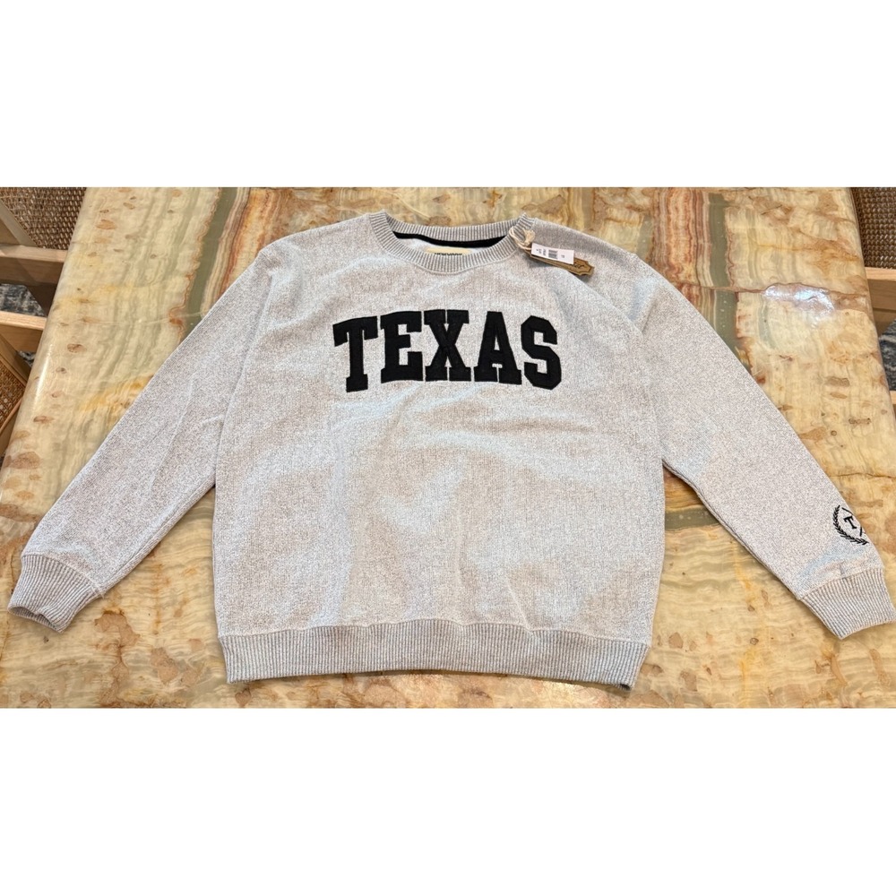 NWT VTG‎ New York Popular Mens Texas Sweatshirt Gray Crew Neck Size L